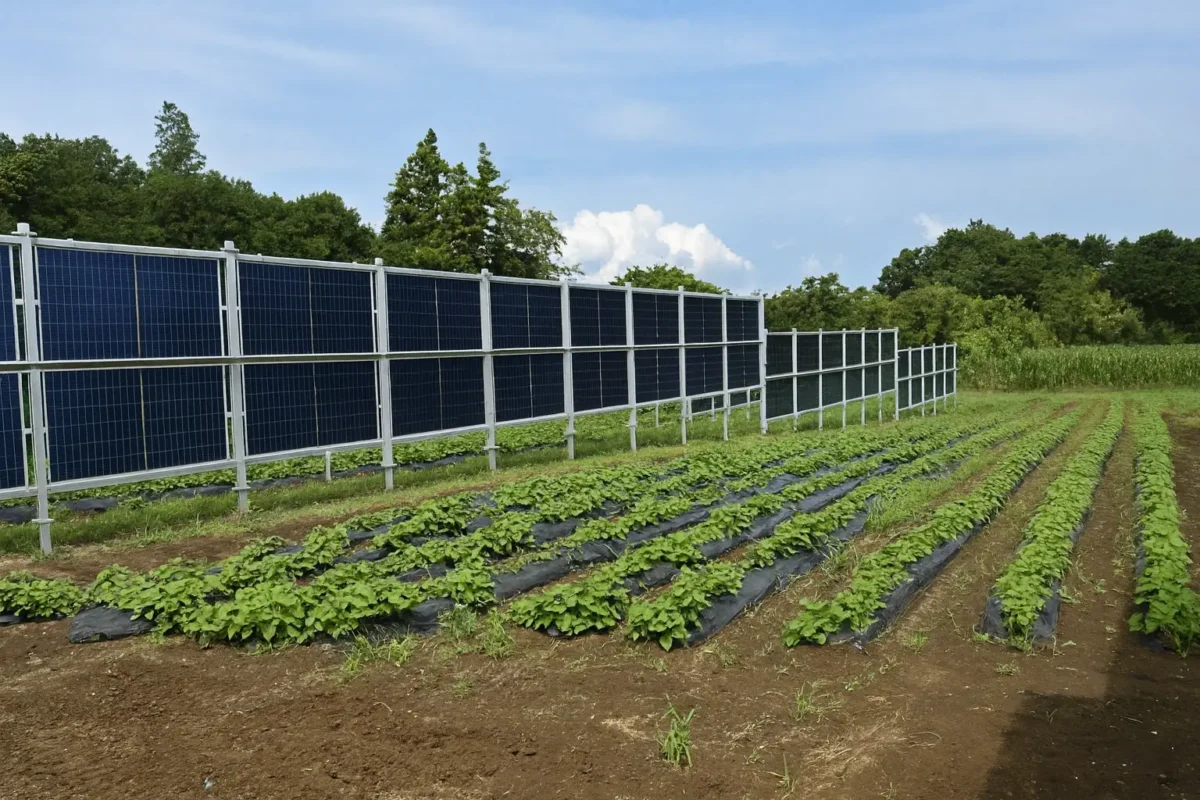 Agrofotowoltaika z pionowymi panelami fotowoltaicznymi przy uprawie roślin – rozwiązanie AgroWall
