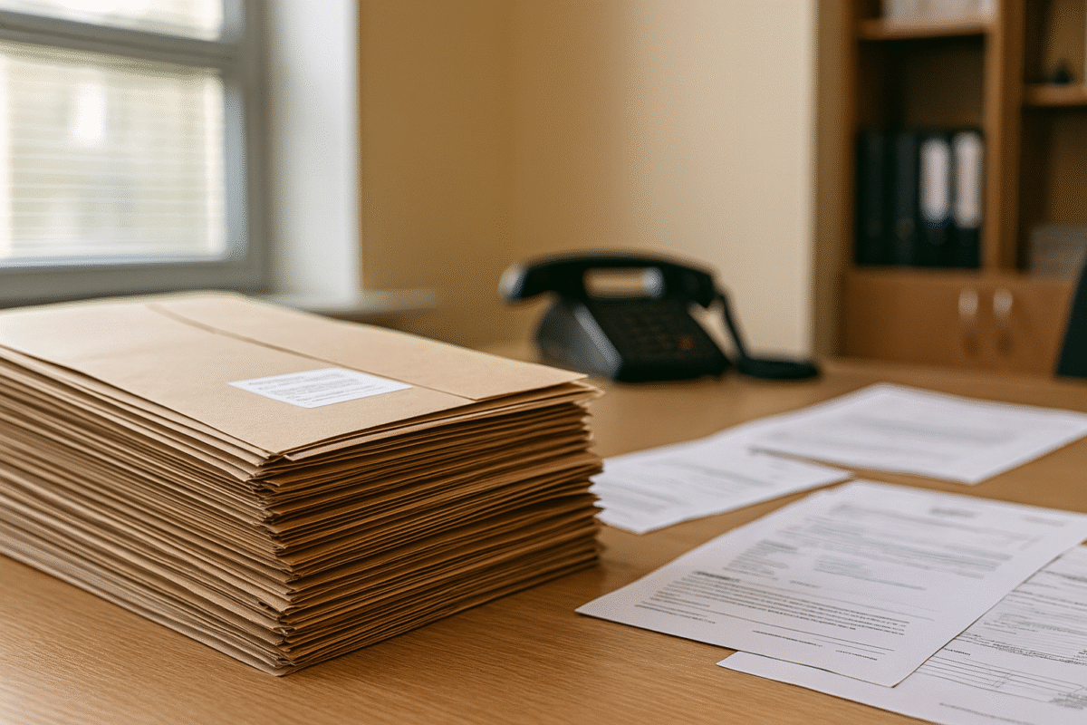 Stos teczek i dokumentów opisujących procedury jakości ISO 9001